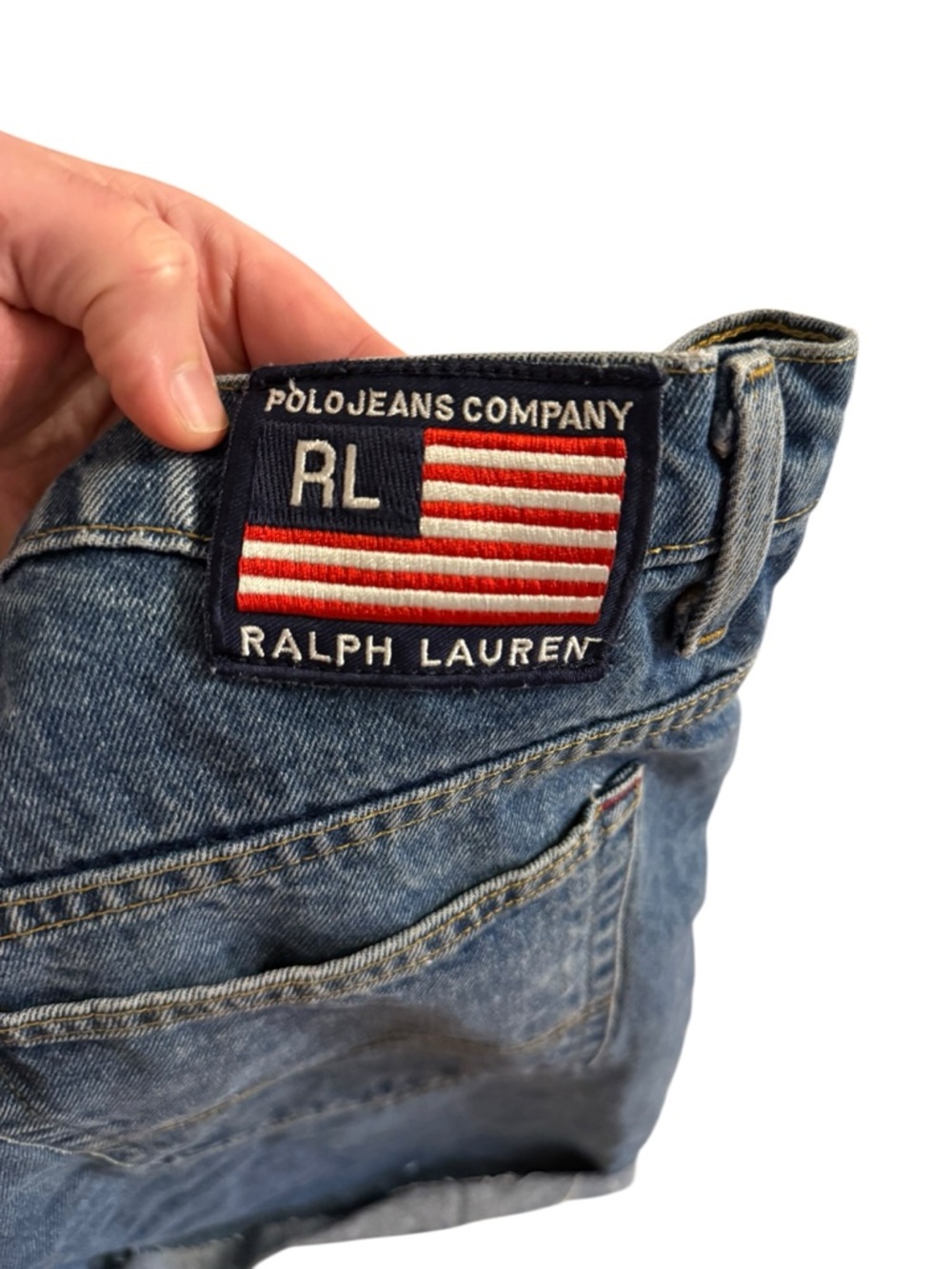Ralph Lauren Polo Jeans Company Vintage Y2K Denim Shorts Size 38 2000’s 90’s - Picture 5 of 6